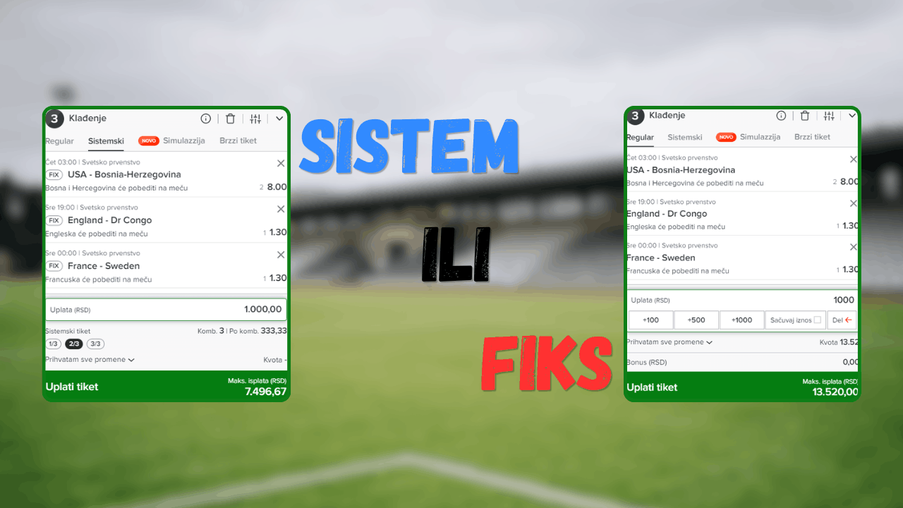 Sistemski ili fiksni tiket: Šta je bolje igrati?